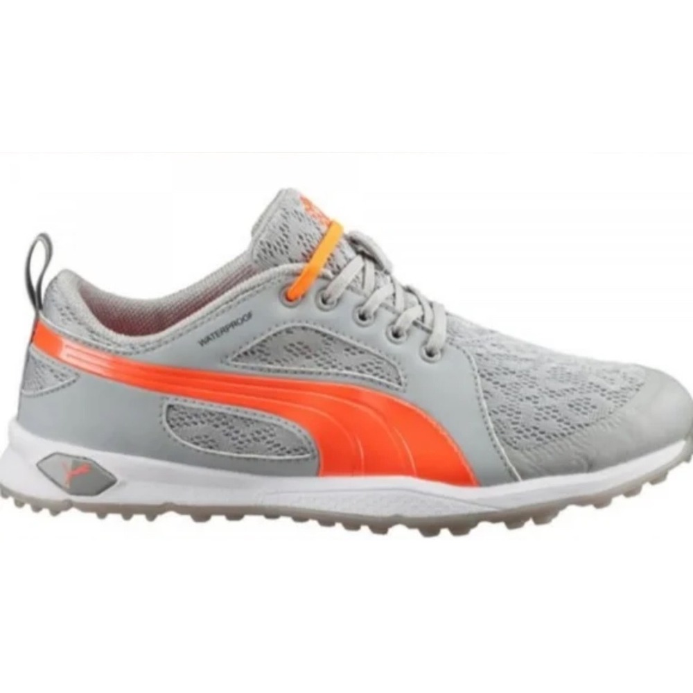 Puma Biofly Mesh Golf Shoes Womens Size 7 Grey Orange Waterproof‎ Spikeless